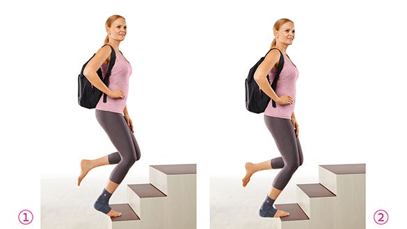 Make the exercise more difficult by adding extra weight (e.g. a rucksack with weights)